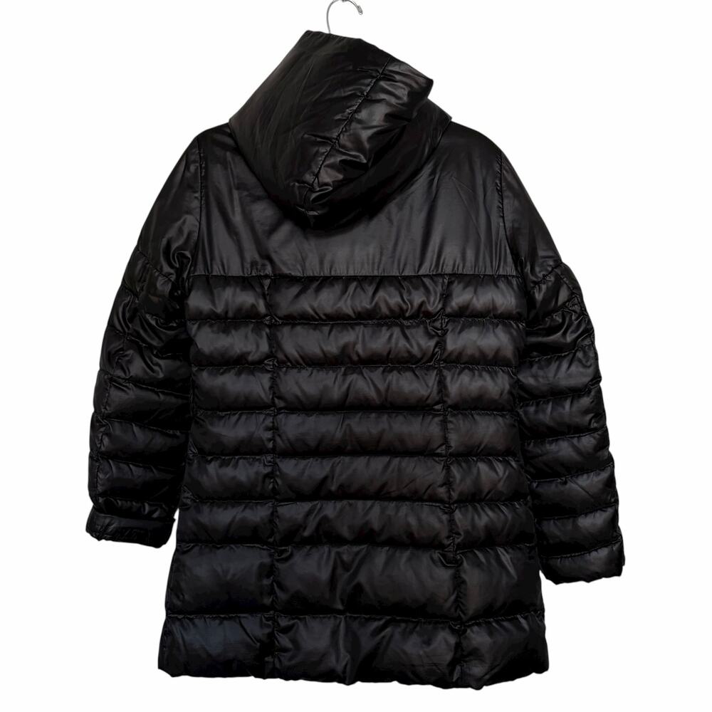 Max Mara Studio Hooded Quilted Goose Down Puffer Jacket Coat Black 8 NO BELT - Picture 3 of 14